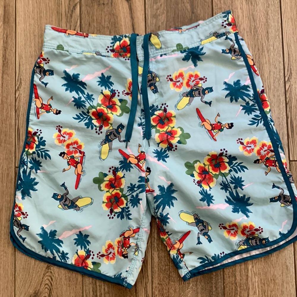 Batman and Robin swim shorts